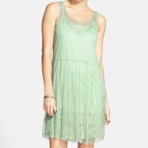 Frenchi Seafoam/Mint Beaded Shift Dress